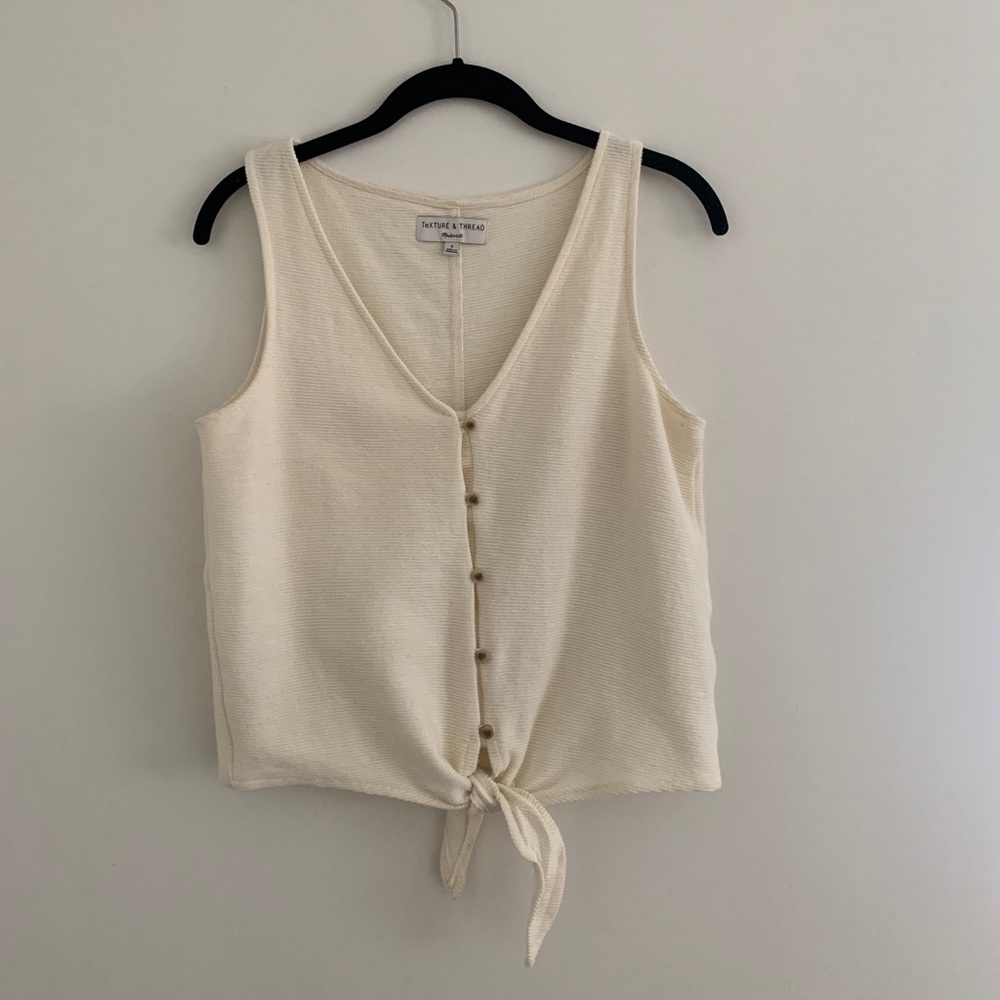 S cream Texture & Thread Madewell Tank